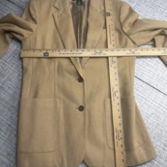 Ralph Lauren Tan 100% Camel Hair Blazer Size 10 Pockets Preppy Old Money USA - Picture 7 of 8